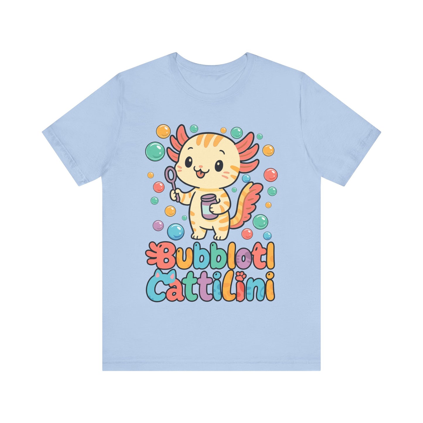 Funny Kids Who Love Bubbles Italian Brainrot Cat Axolotl T-Shirt