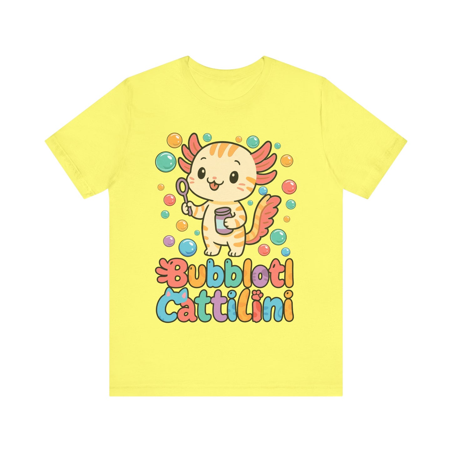 Funny Kids Who Love Bubbles Italian Brainrot Cat Axolotl T-Shirt