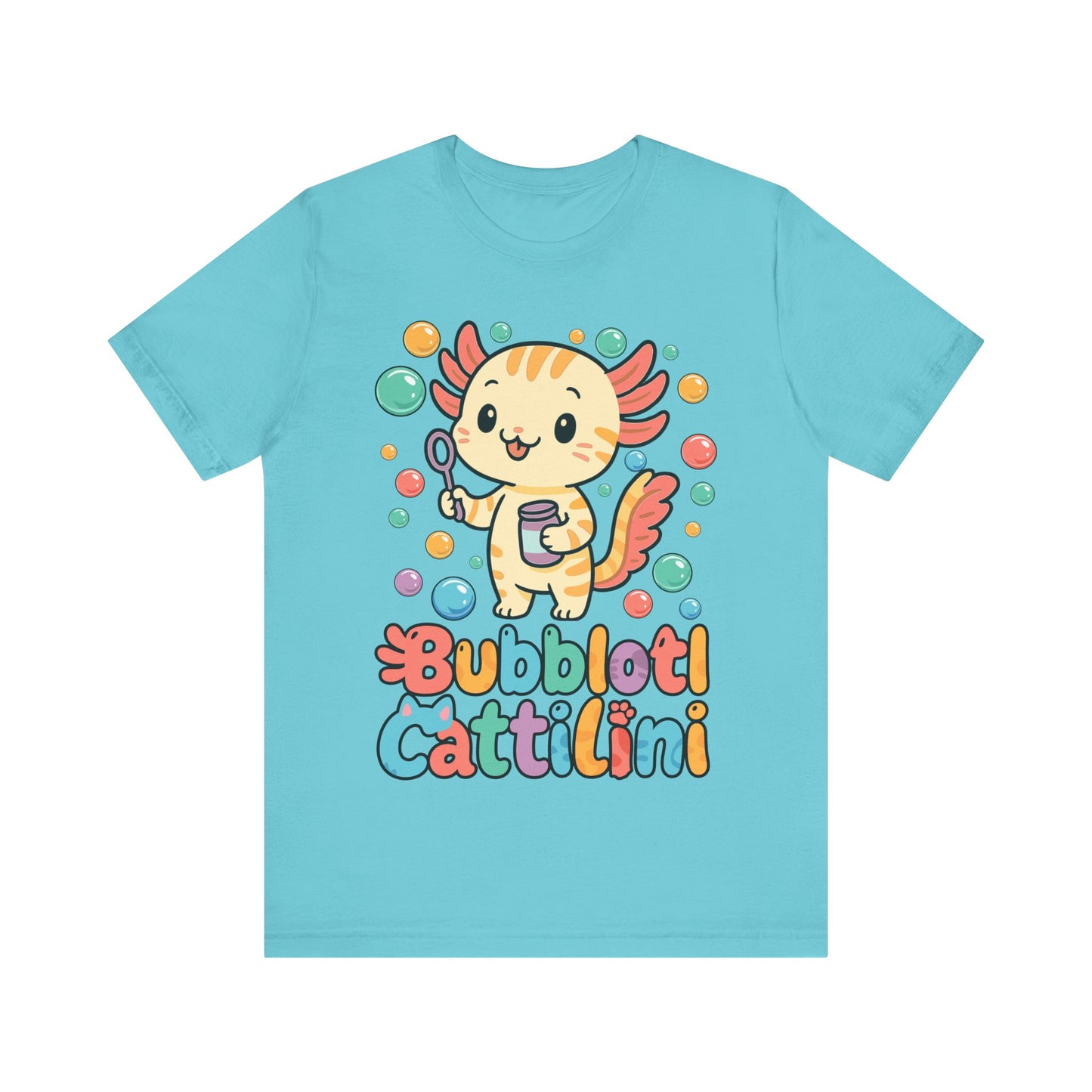 Funny Kids Who Love Bubbles Italian Brainrot Cat Axolotl T-Shirt