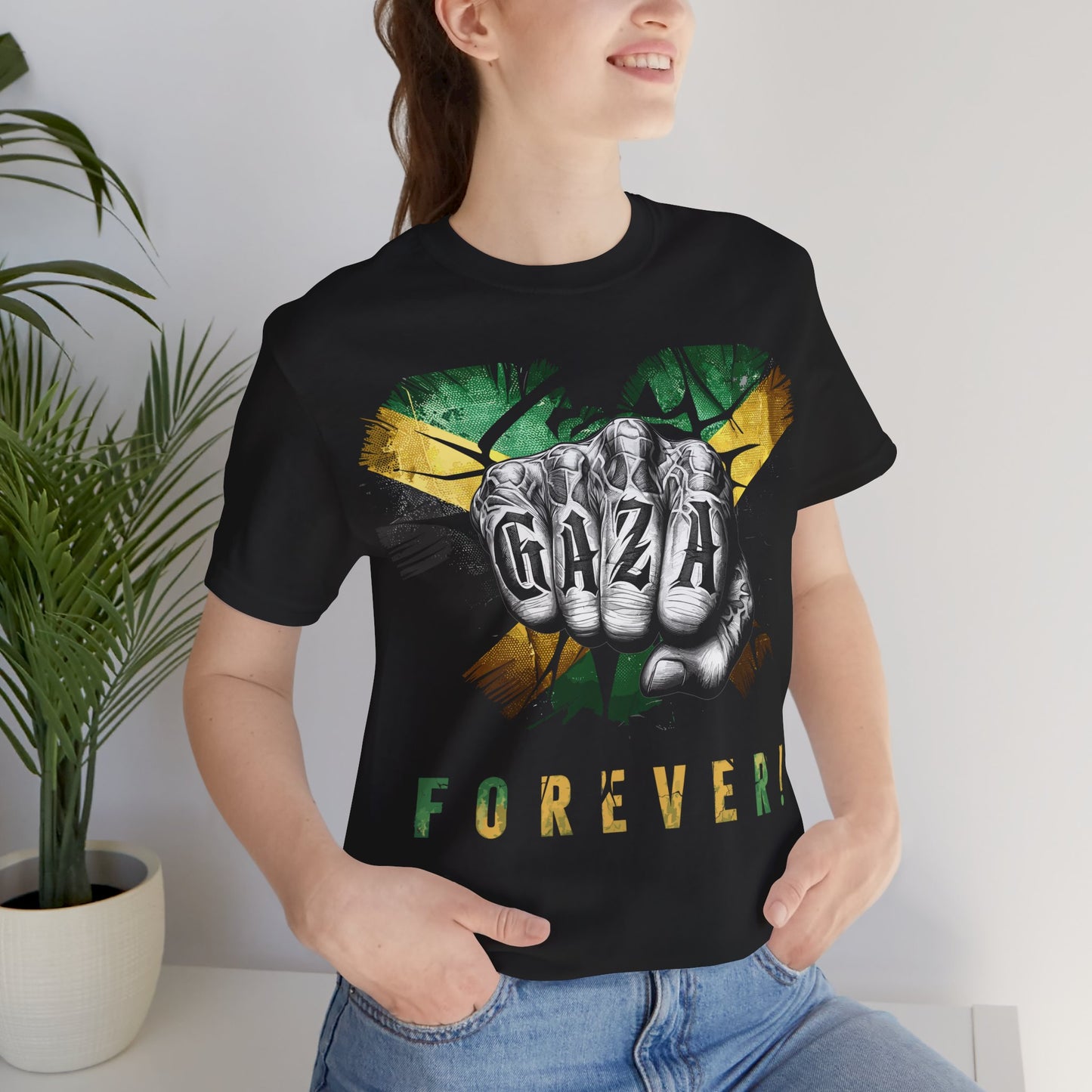 Gaza Forever Jamaican Flag Dancehall Vybz Fans Men, Women's T-Shirt