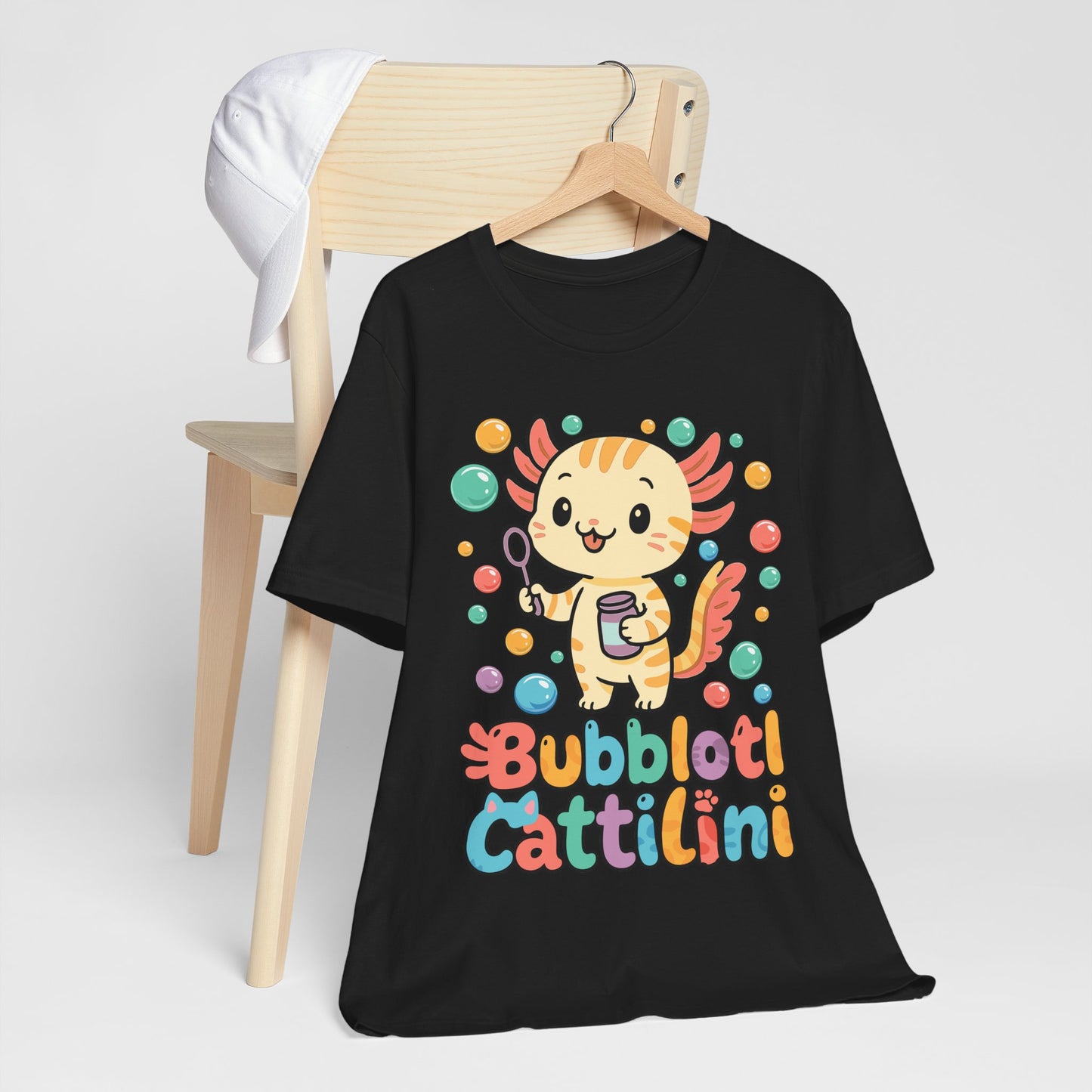 Funny Kids Who Love Bubbles Italian Brainrot Cat Axolotl T-Shirt